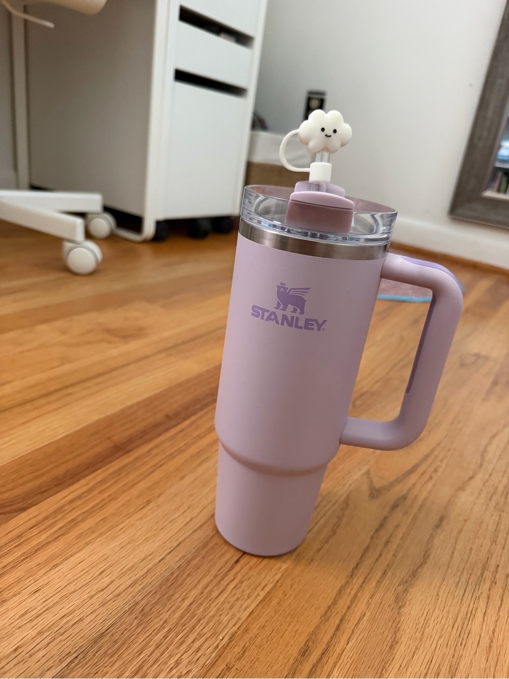Stanley Lavender Tumbler with Handle and Clear Lid